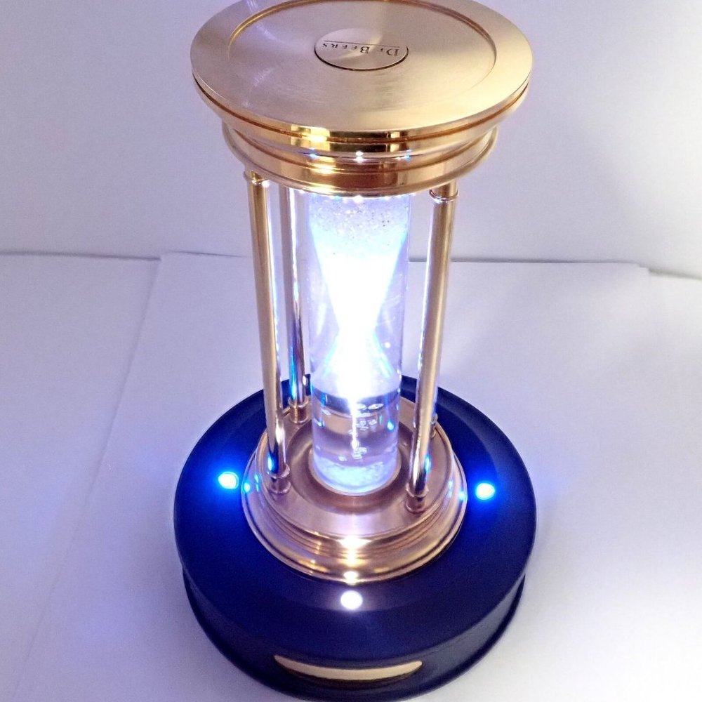 Authentic! De Beers Limited Edition Millennium 2000 Diamond Brass Hourglass - Picture 3 of 11